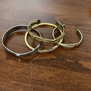 Four Vintage Gold and Silver Bangle Bracelets